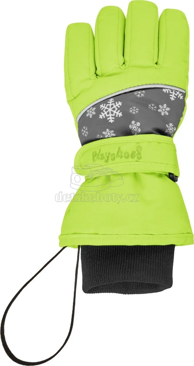 Dětské rukavice PLAYSHOES Snowflakes 422034 zelená Velikost: 5