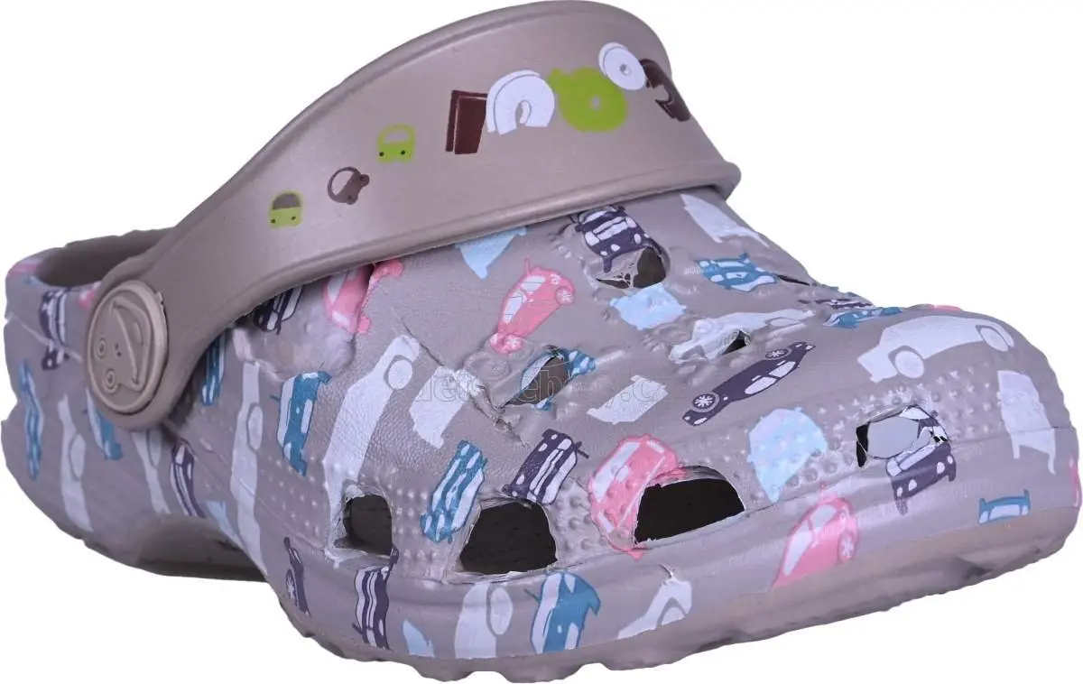 Dětské plážovky Coqui 8702 Taupe Cars Velikost: 29-30