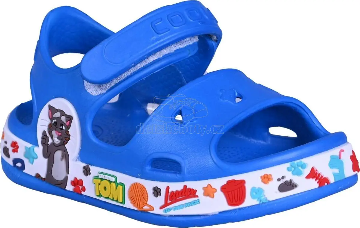 Dětské plážovky Coqui 8851 Sea blue/White Velikost: 21-22