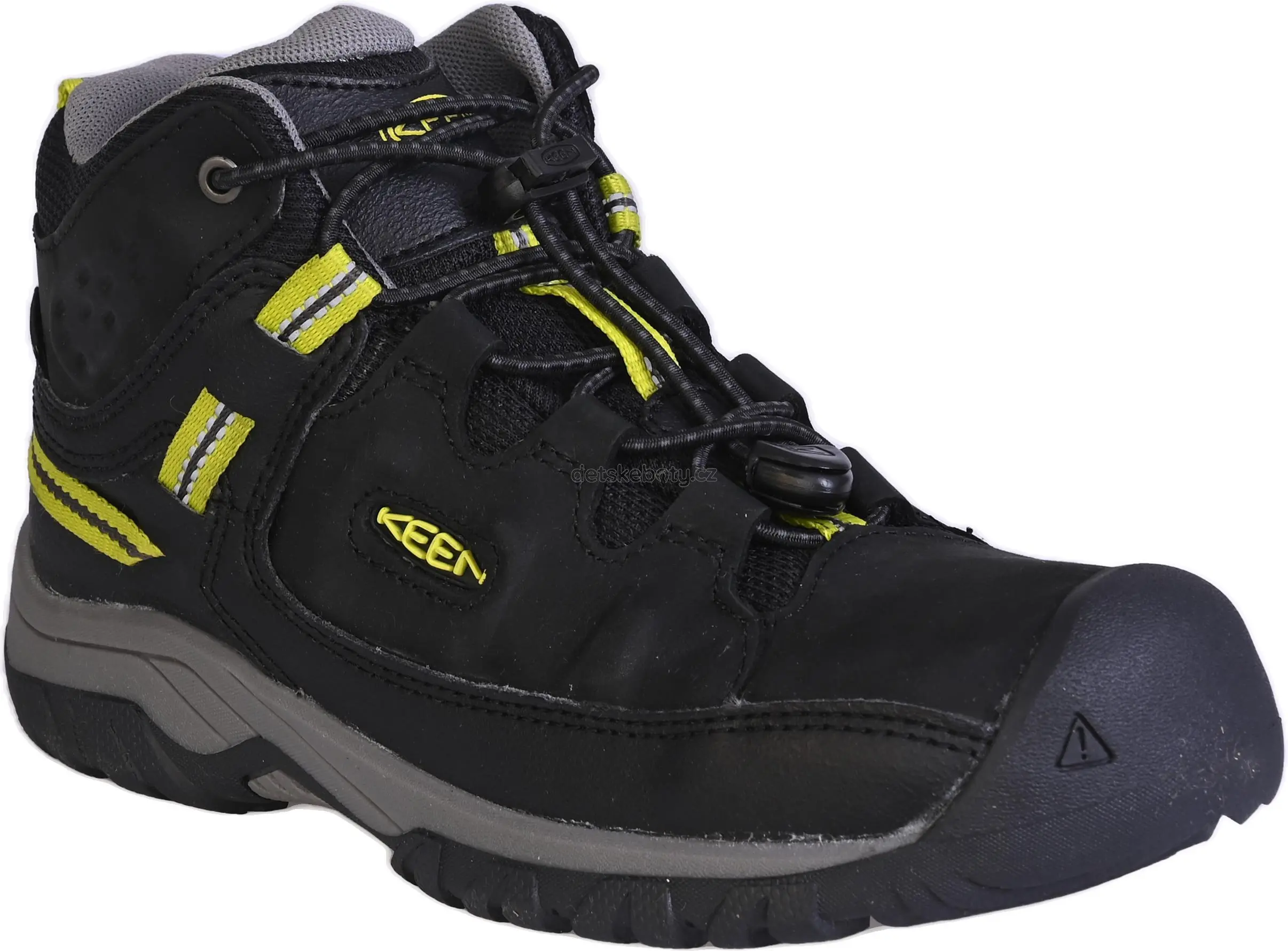 Trekové boty Keen TARGHEE MID WP YOUTH BLACK/STEEL GREY Velikost: