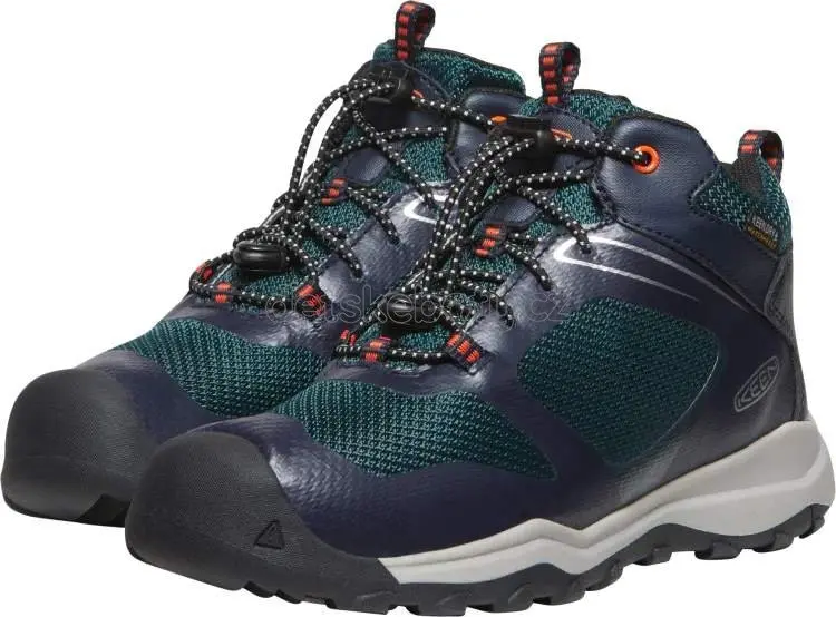 Dětské celoroční boty Keen WANDURO MID WP YOUTH sky captain/sea moss Velikost