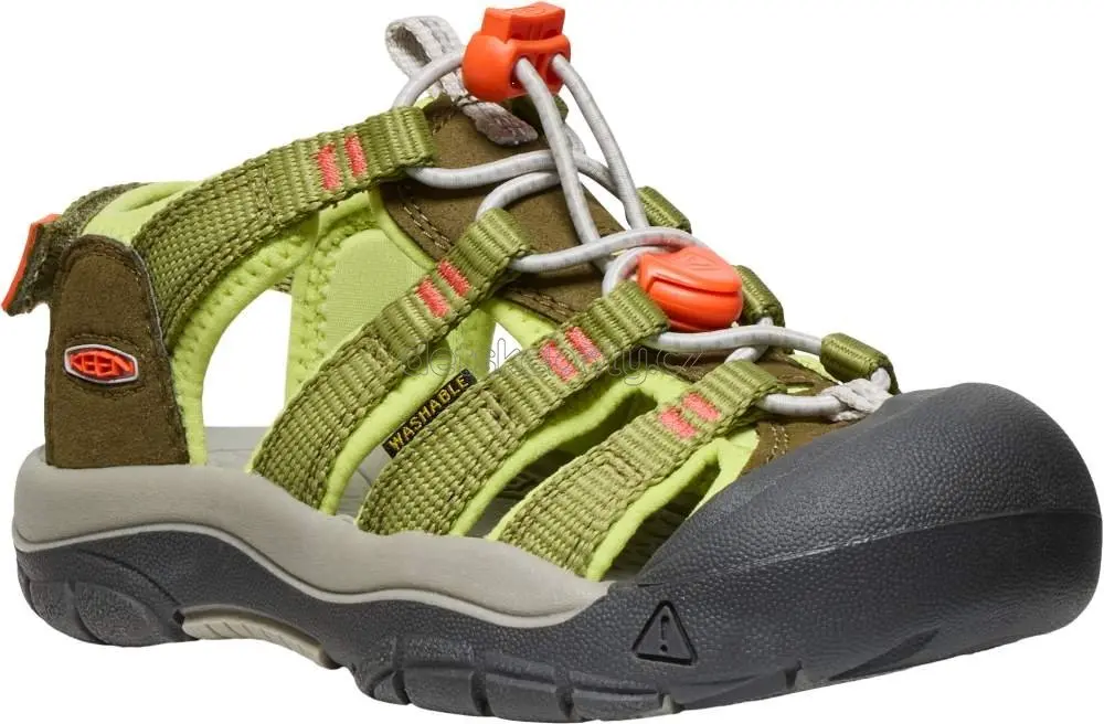 Dětské sandály Keen NEWPORT BOUNDLESS CHILDREN dark olive/scarlet ibis Velikost: 29