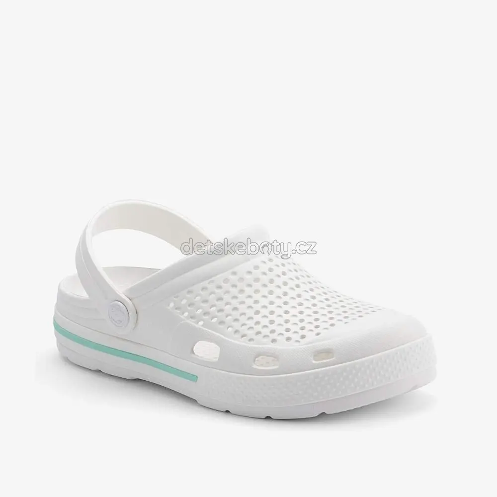 Dětské plážovky Coqui 6413 white/white Lt. Mint Velikost: