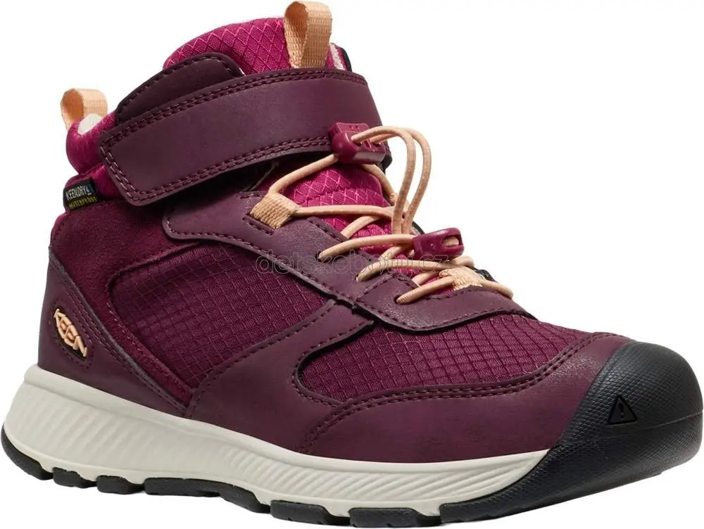 Dětské celoroční boty Keen SKUA MID WP YOUTH fig/peach fuzz Velikost