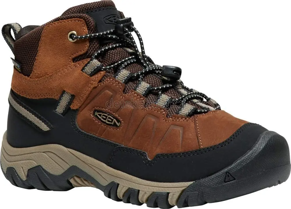 Dětské celoroční boty Keen TARGHEE IV MID WP YOUTH bison/brindle Velikost