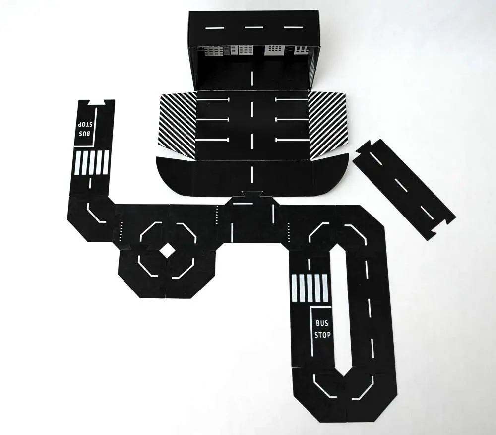 TODDLEROAD sada město - 14 silikonových puzzle dílů