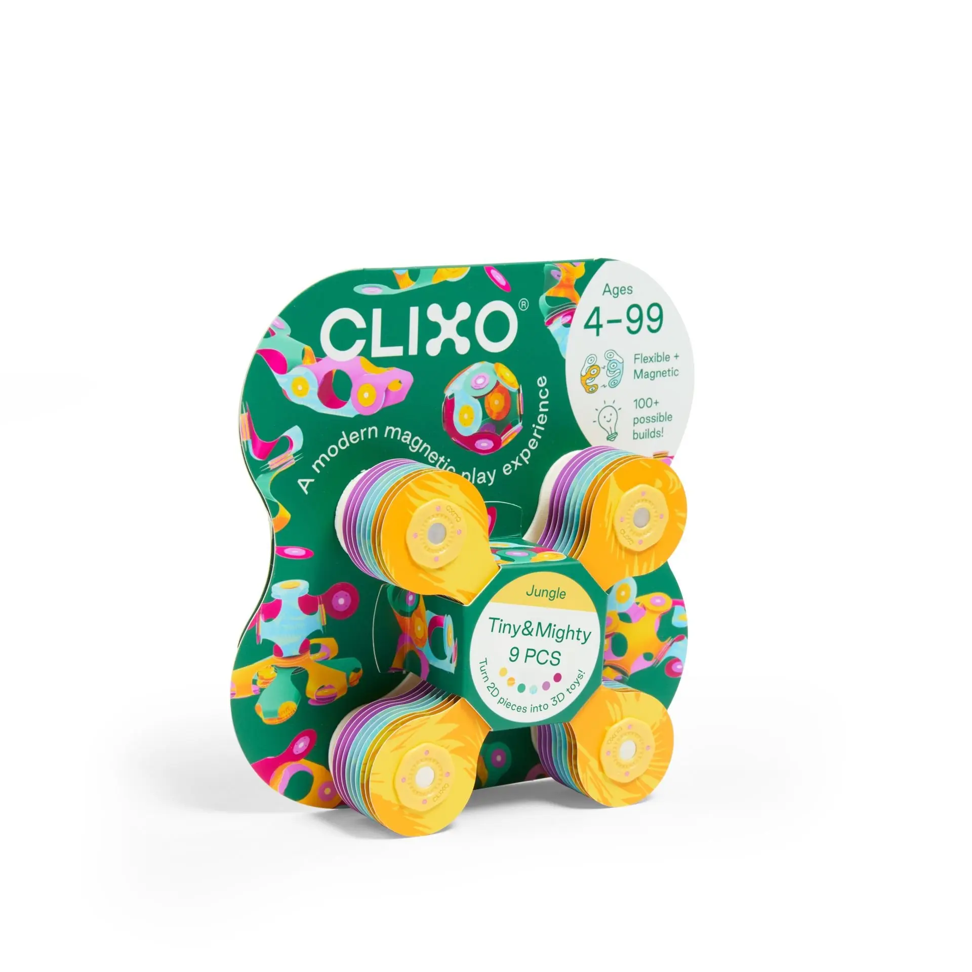 CLIXO Tiny & Mighty Jungle - magnetická stavebnice 9 kusů