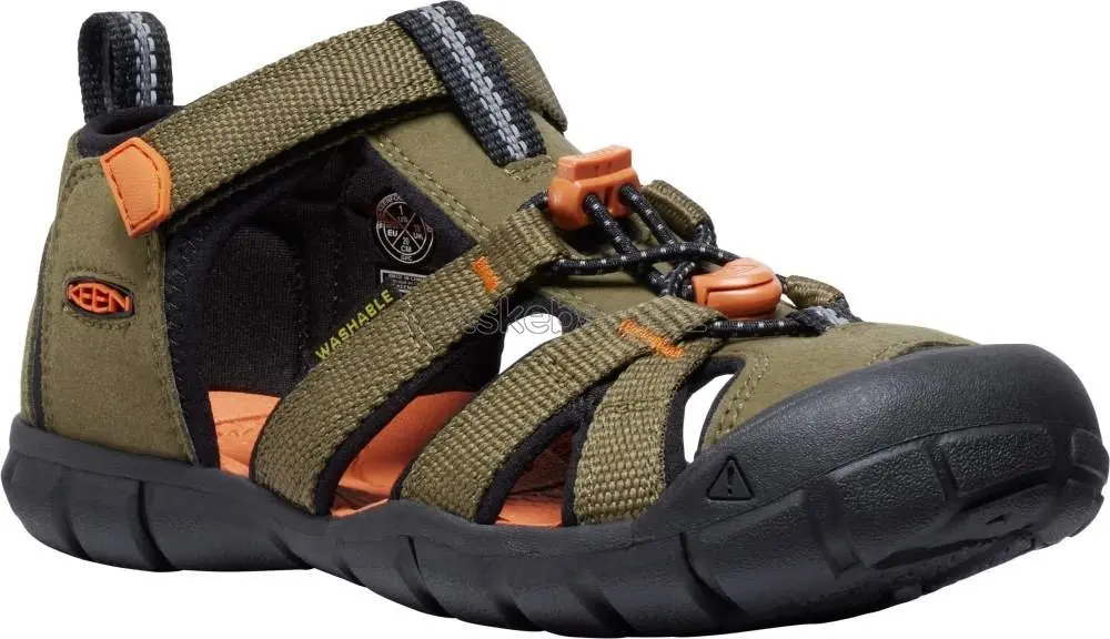 Dětské sandály Keen Seacamp II CNX youth dark olive/gold flame Velikost