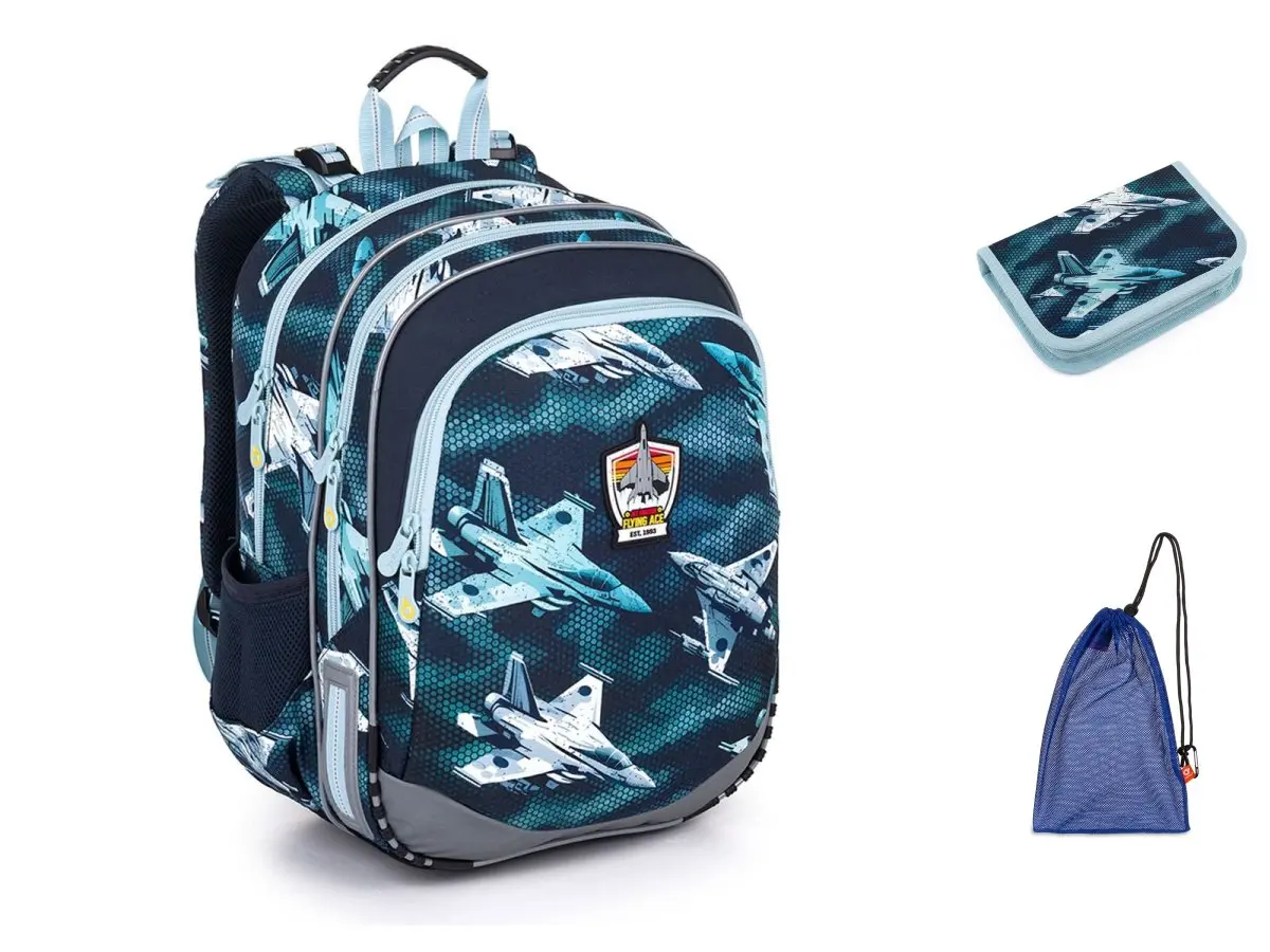 Školní batoh se stíhačkami Topgal ELLY 24052 SET MEDIUM