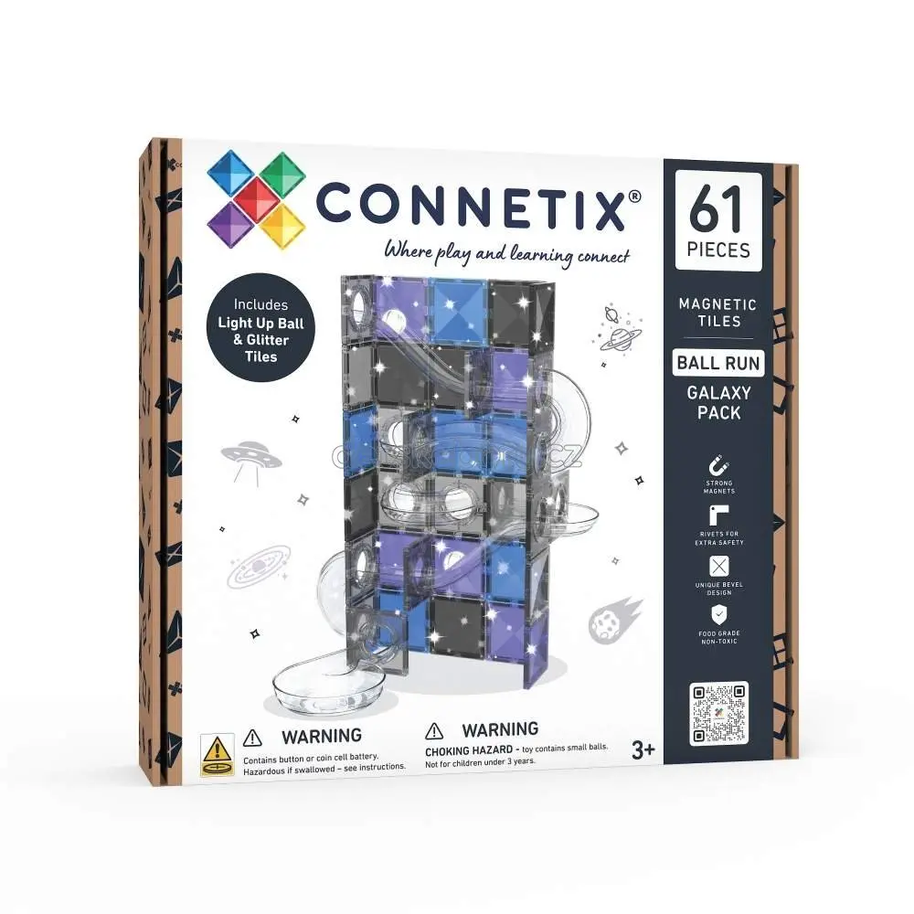 CONNETIX Tiles – Kuličková dráha Ball Run Galaxy Pack 61 ks