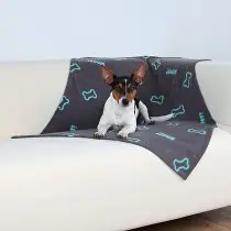 Deka pro psy BEANY modré kostičky 100x70cm šedá TR