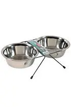 Miska nerez stojan+ 2 misky pes STEEL 0,35l Zolux