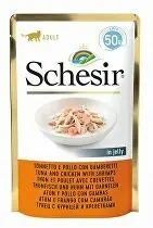 Schesir Cat kapsa Adult tuňák/kuře/krevety 50g + Množstevní sleva