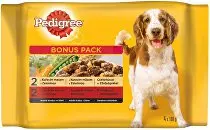 Pedigree kapsa adult hovězí/drůbeží v želé 4x100g