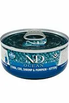 Konzerva N&D Kitten Ocean Tuna, Cod, Shrimp & Pumpkin 70g