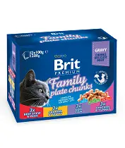 Brit Premium Cat kapsa Family Plate 1200g (12x100g) + Množstevní sleva