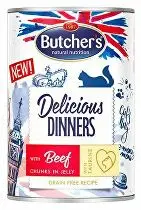 Butcher s Cat Delic.Dinners hovězí v želé konz. 400g
