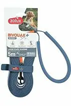 Vodítko pes BIVOUAK ploché,silik.15mm/5m modrá Zolux