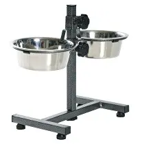 Psí bar na 2misky nerez 4,5l/29cm, nast.výška 60cm TR