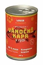 Louie Dog konzerva Vánoční kapr s rýží 400g