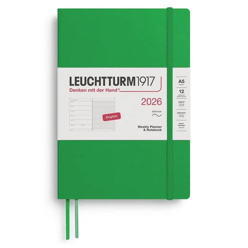 Weekly Planner & Notebook 2026 Medium (A5) Spring Leaf