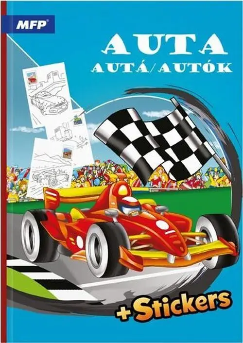 Omalovánky se samolepkami Auta