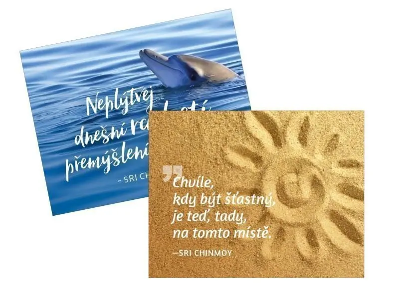 Magnet na lednici 2 ks Chvíle, kdy být + Neplýtvej - Sri Chinmoy