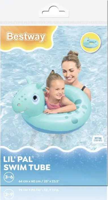 Kruh nafukovací design hroch/žába/žirafa  - Bestway