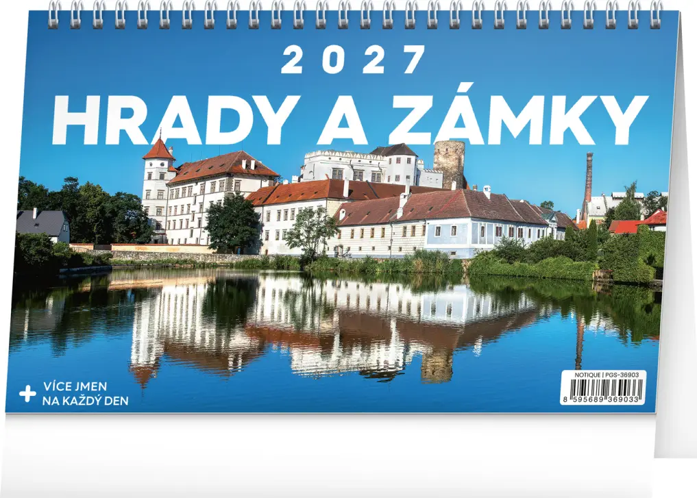 NOTIQUE Kalendář 2027 stolní: Hrady a zámky, 23,1 x 14,5 cm