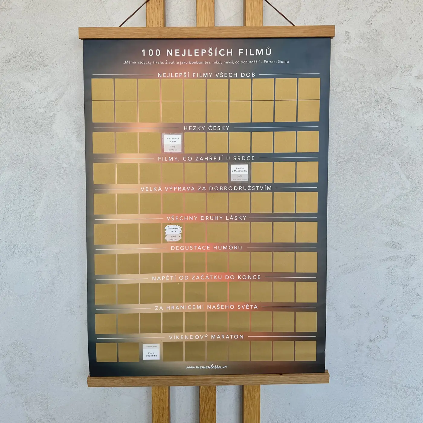 Stírací plakát - 100 tipů na nejlepší filmy - Albi