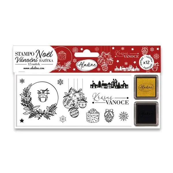 Aladine Vánoční razítka Aladine Stampo Noël, 12 ks - Krásné Vánoce