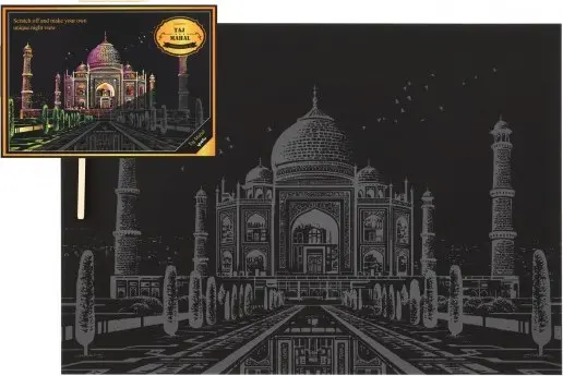 Škrábací obrázek barevný Taj Mahal
