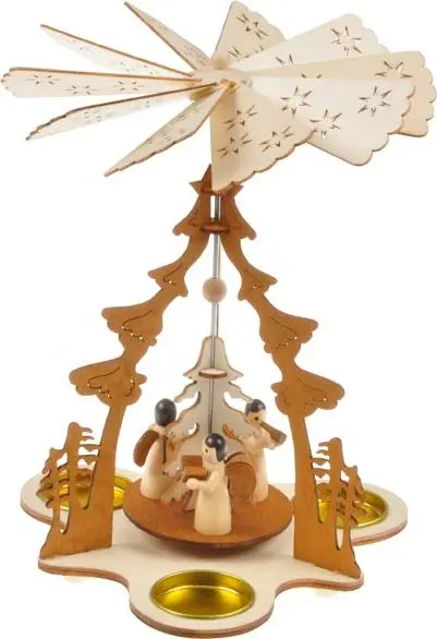 svícen točící dřevěný 17,5x17,5x23,5cm BD-21651B