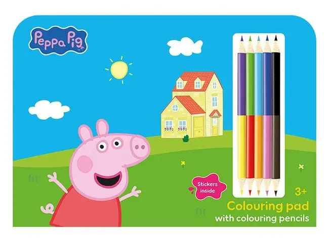 Kreslící set s pastelkami Prasátko Peppa - -