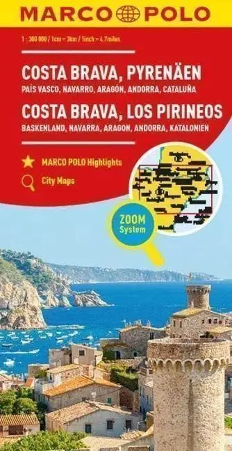 Costa Brava, Pyreneje 1:300 000 / regionální mapa (ZoomSystem)