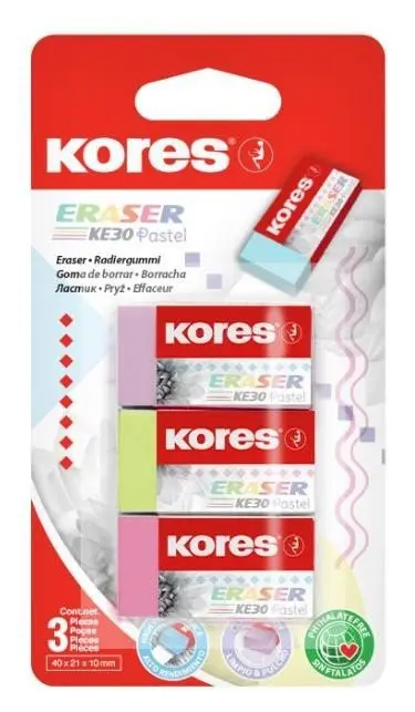 Kores Pryž KE30 Pastel, 3 ks na blistru - mix barev