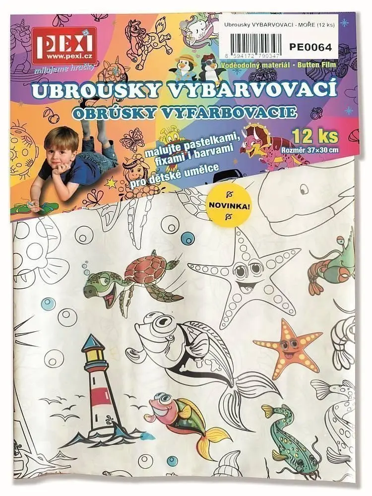Ubrousky VYBARVOVACÍ - MOŘE (12 ks)
