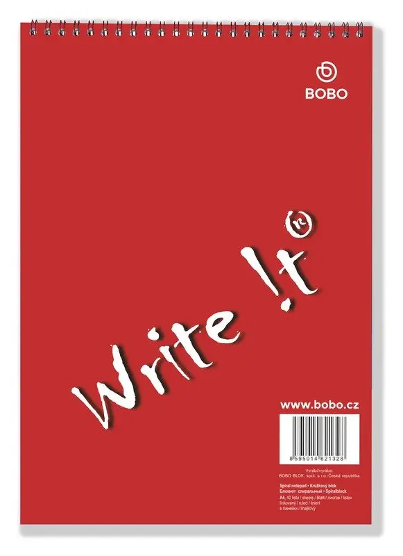 BOBO Blok s horní spirálou A4 40 listů - linka