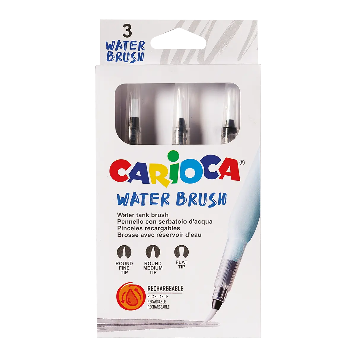 Carioca sada vodních štětců - 3 ks