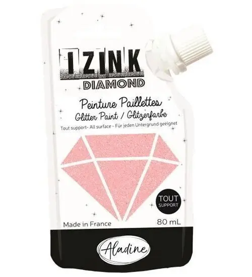 Diamantová barva IZINK Diamond - pudrová růžová, 80 ml