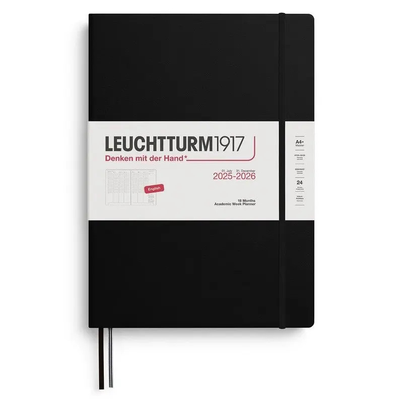 Academic Week Planner 2026 Master (A4+) 18 Months Black