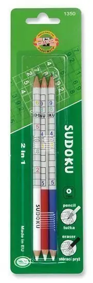 Koh-i-noor tužka grafitová s gumou 3/B 3ks motiv sudoku