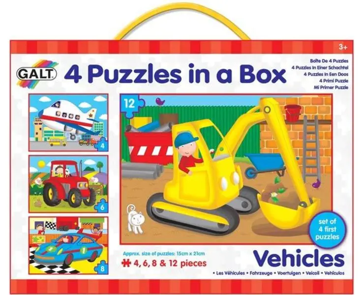 4 Puzzle v krabici - dopravní prostředky