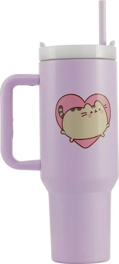 Nerezový cestovný termo hrnček Pusheen: Skok do srdca