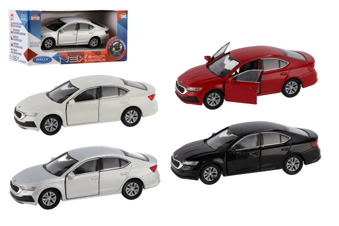 Auto Welly Škoda Octavia na volný chod - mix barev