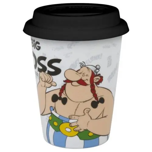 Asterix a Obelix Hrnek porcelánový cestovní s víčkem 420 ml - Obelix Big Boss