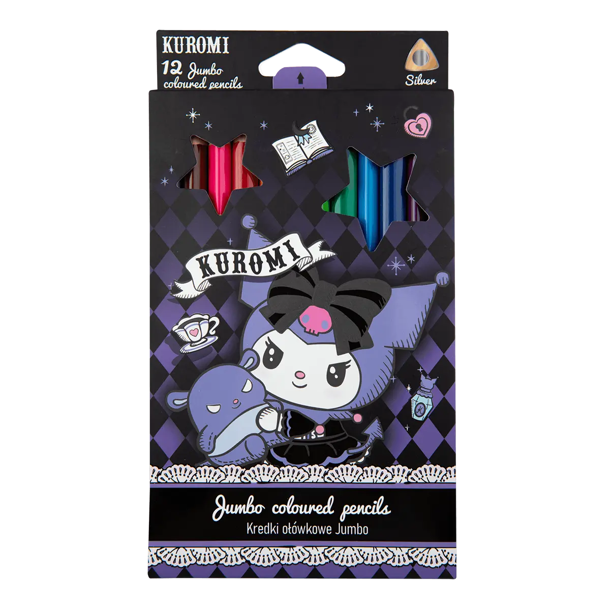 Colorino pastelky trojhranné JUMBO, Kuromi, 12 barev