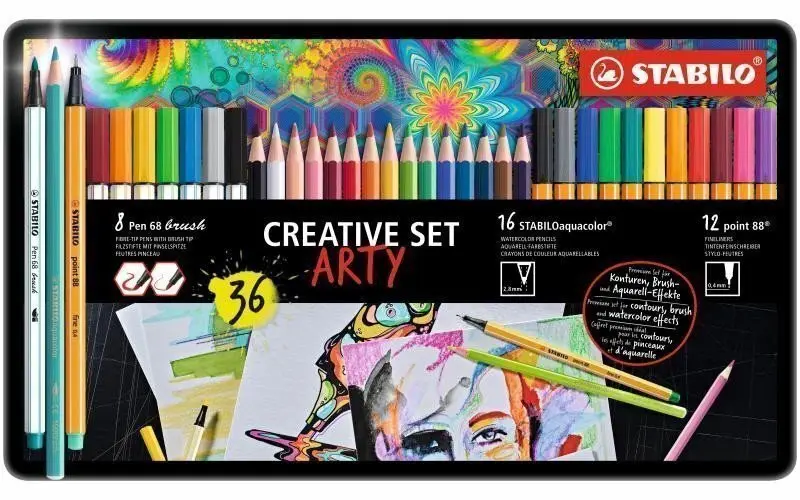 STABILO Arty Sada 36 ks aquacolor,pen 68 brush,point 88