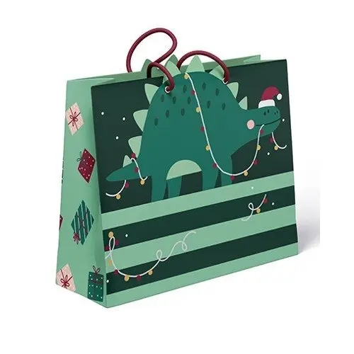 Dárková taška malá - Dinosaurus se světýlky (22,9 × 9,8 × 17,8 cm) - Albi