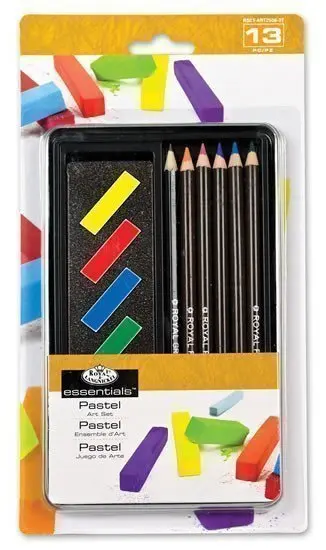 Sada na kreslení - pastely a tužky Essentials v plechu / 13 dílná